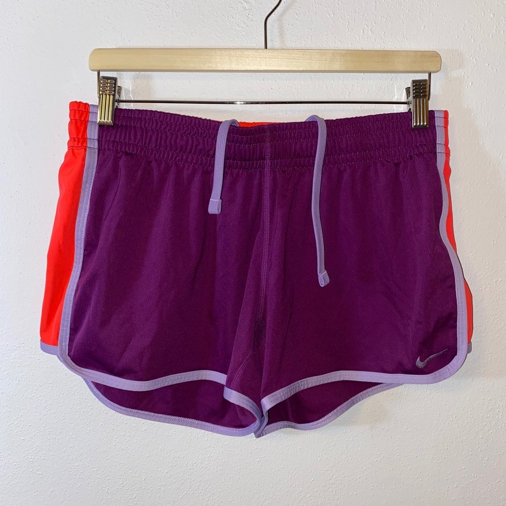 Nike Dri Fit Running Shorts‎ Purple Orange Womens Sz M Athletic Shorts